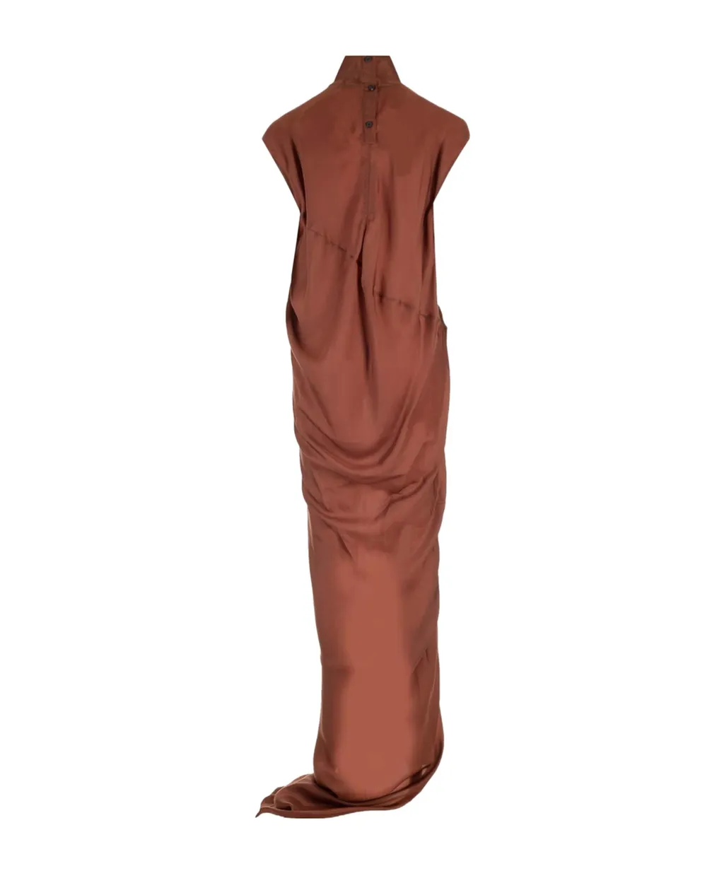 Button High Neck Sleeveless Dress