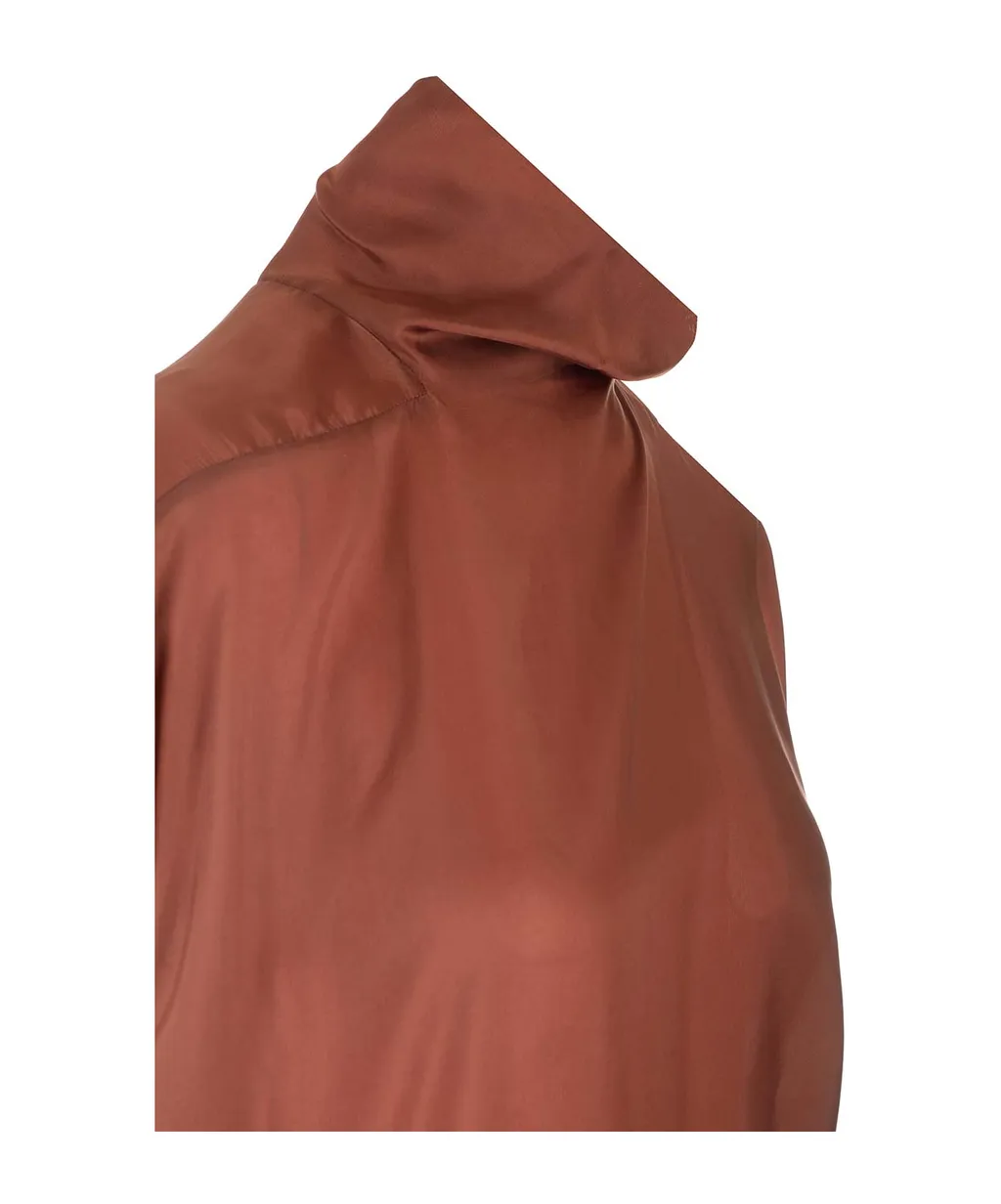 Button High Neck Sleeveless Dress