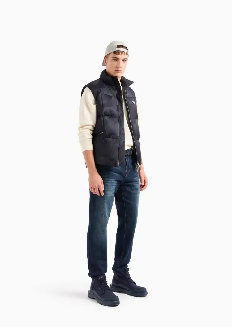 Low-Waist Button Denim Trousers