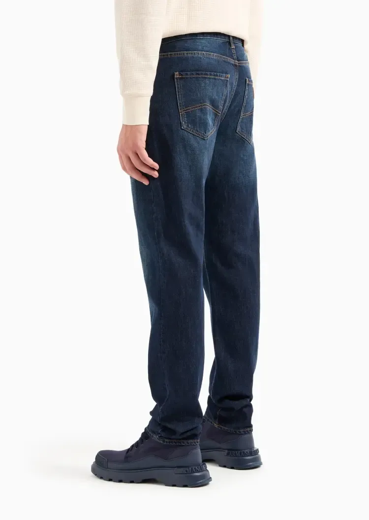 Low-Waist Button Denim Trousers