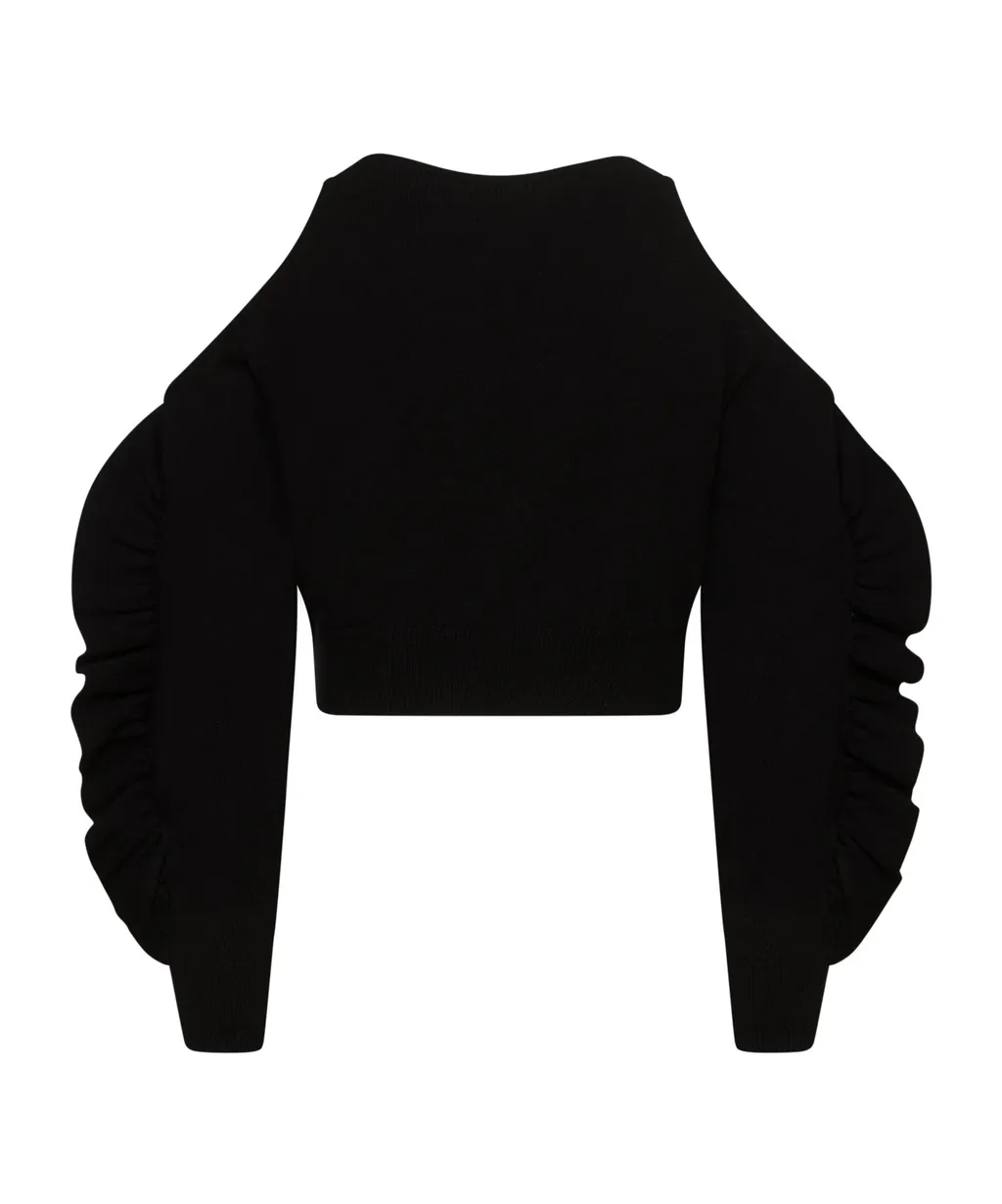 Logo-Print Cold-Shoulder Jumper