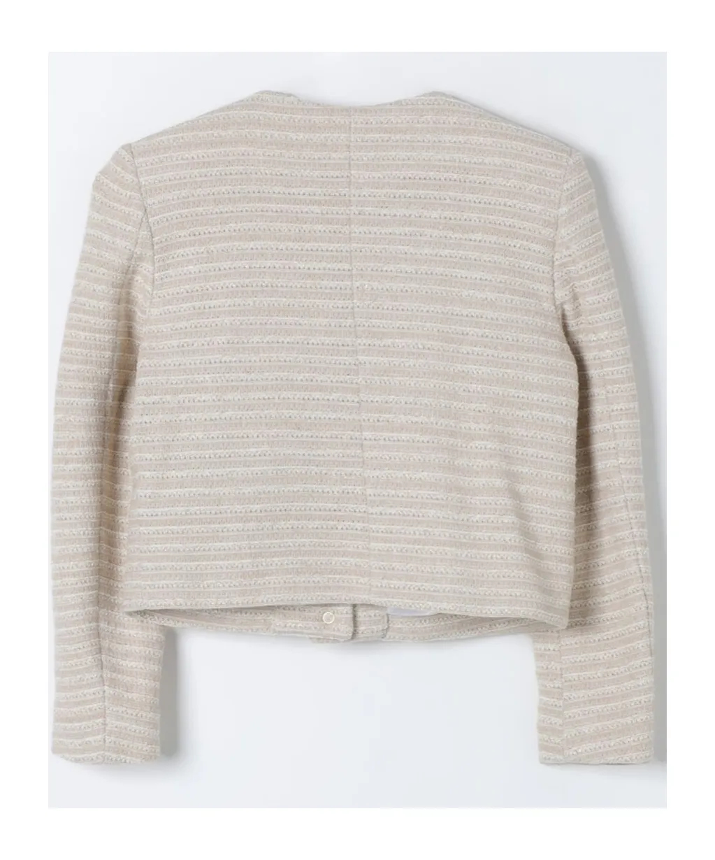 Balmain Kids Striped Crewneck Knitted Blazer