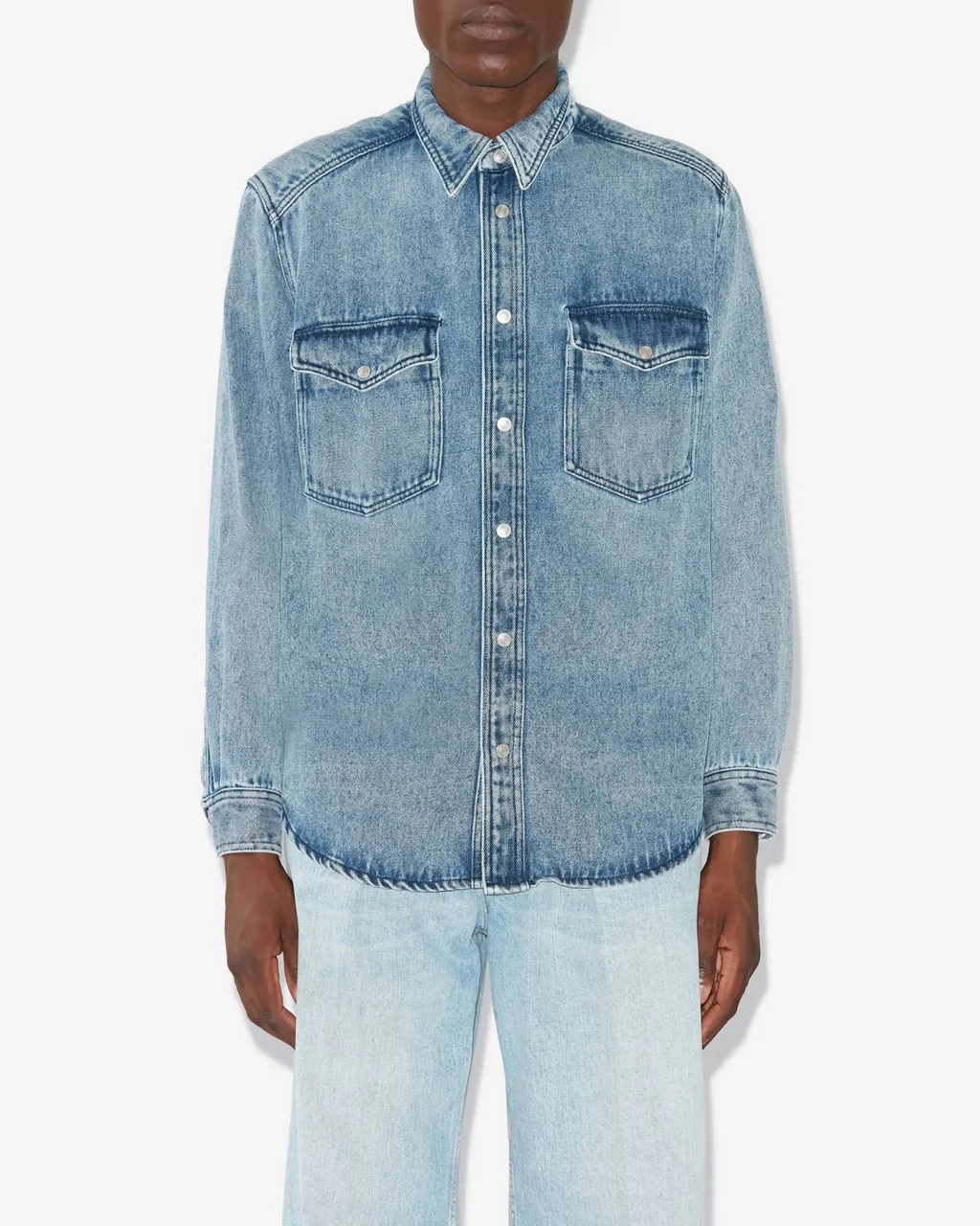 Isabel Marant Long-Sleeved Button-Up Denim Shirt