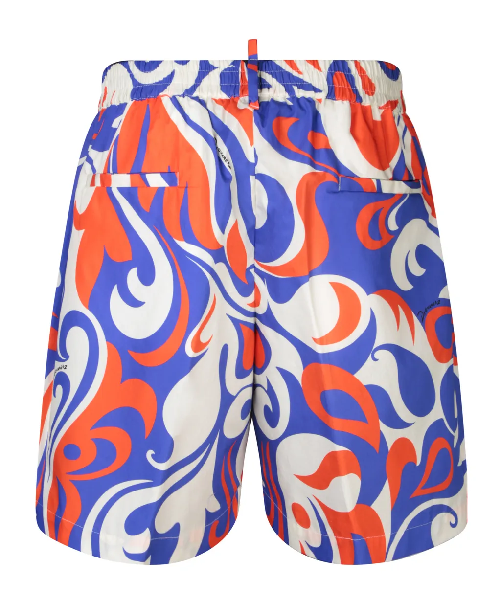 Dsquared2 Palms Beach Waves Elasticated Waistband Shorts