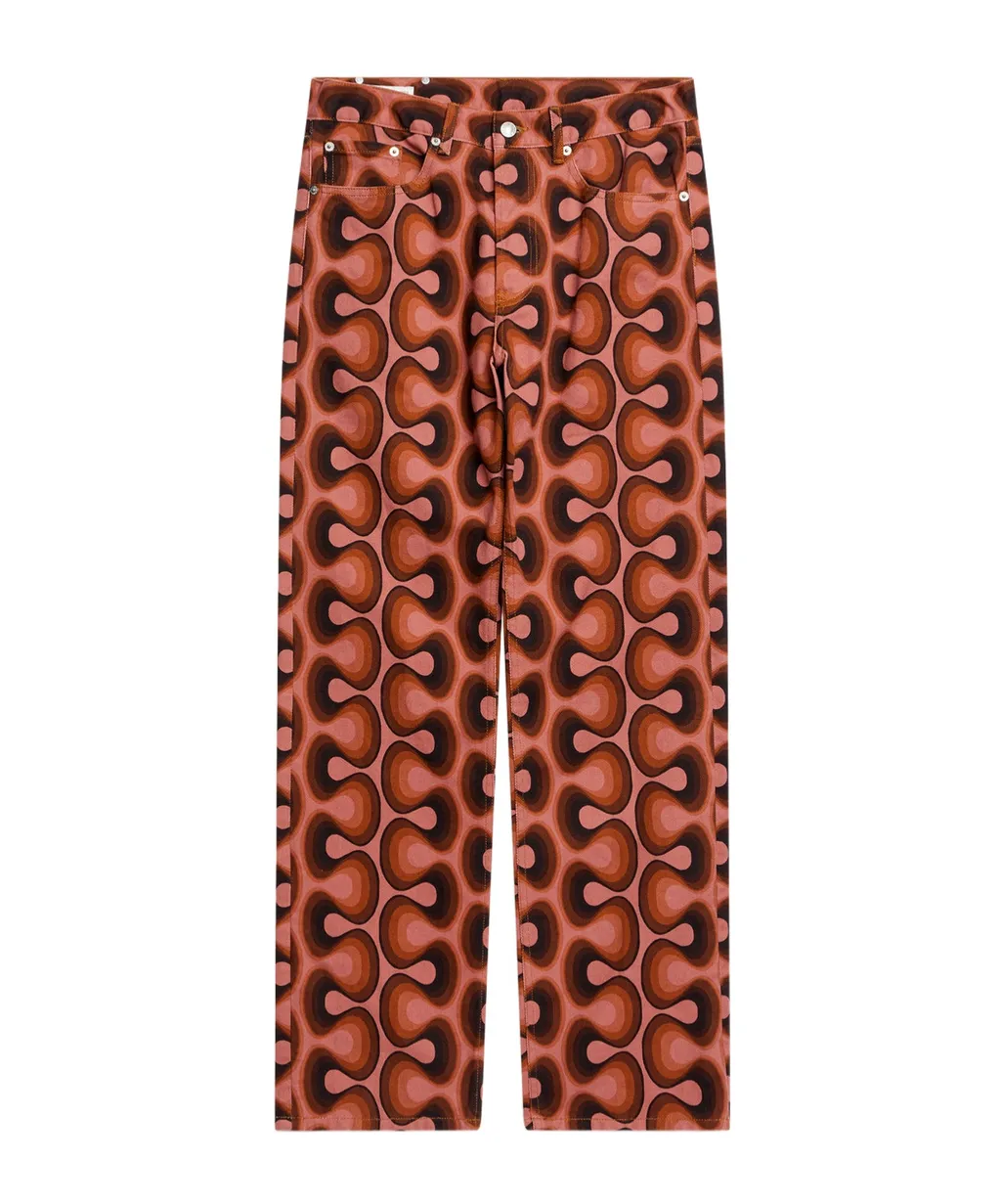 Pattern Denim Trousers