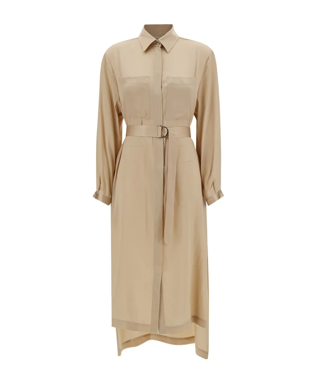 Lapel Long-Sleeved Dress