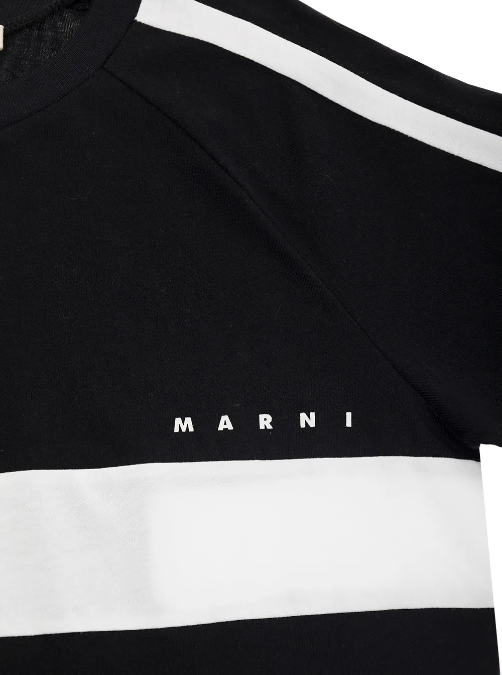 Marni Kids Stripe-Detailed Logo Printed T-Shirt