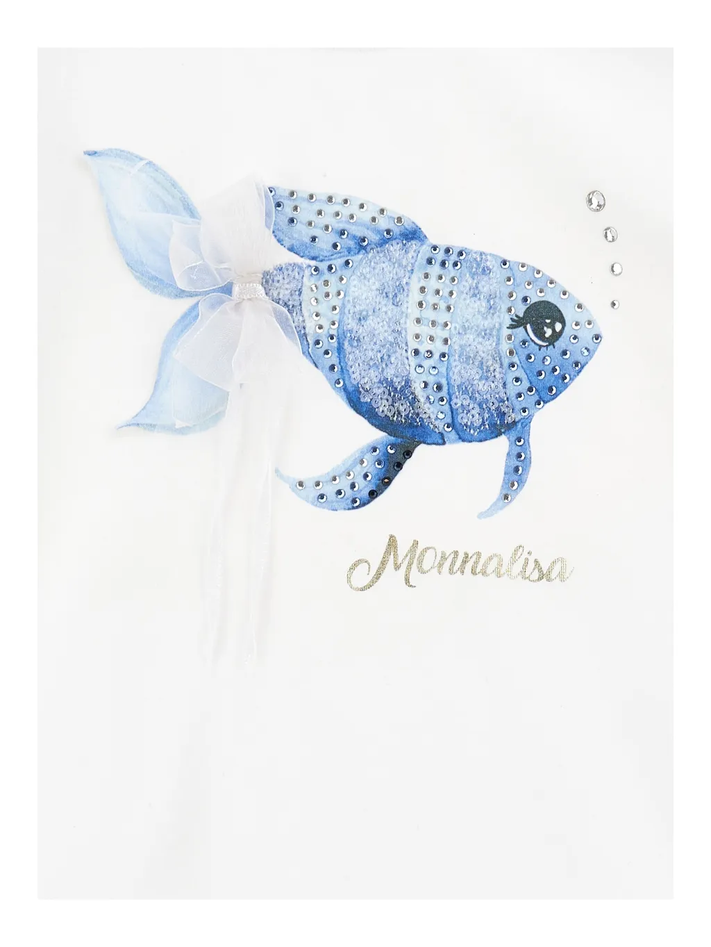 Monnalisa Embellished Fish-Printed Crewneck T-Shirt