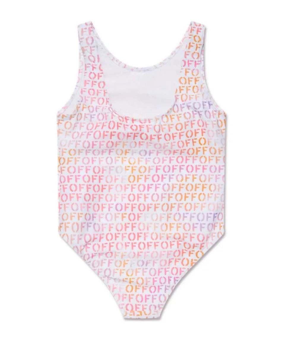 Off-White Kids Off Stamp Logo Printed Swimsuit