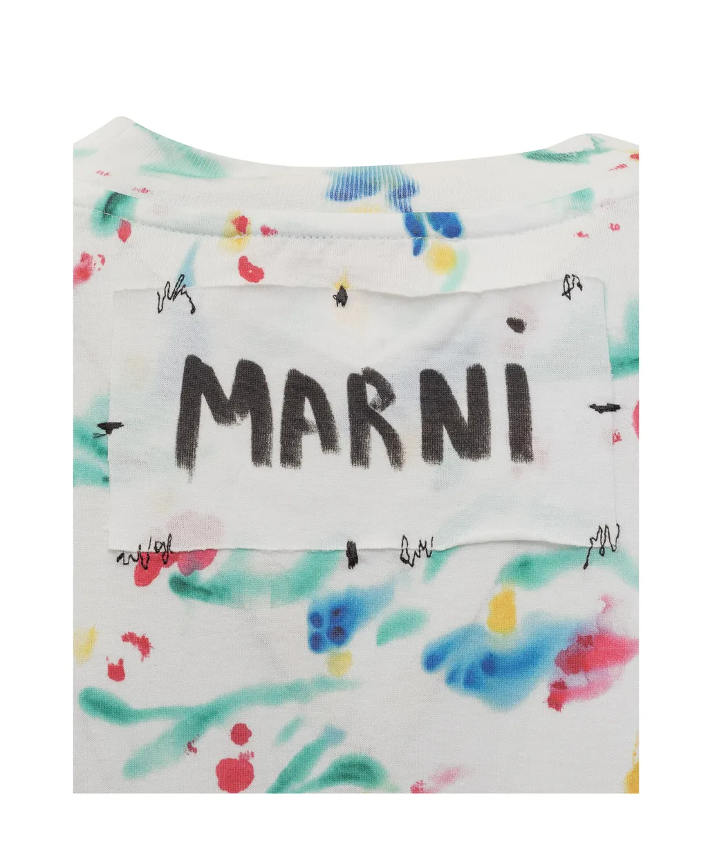 Marni Logo Patch Motif Printed Midi Dress