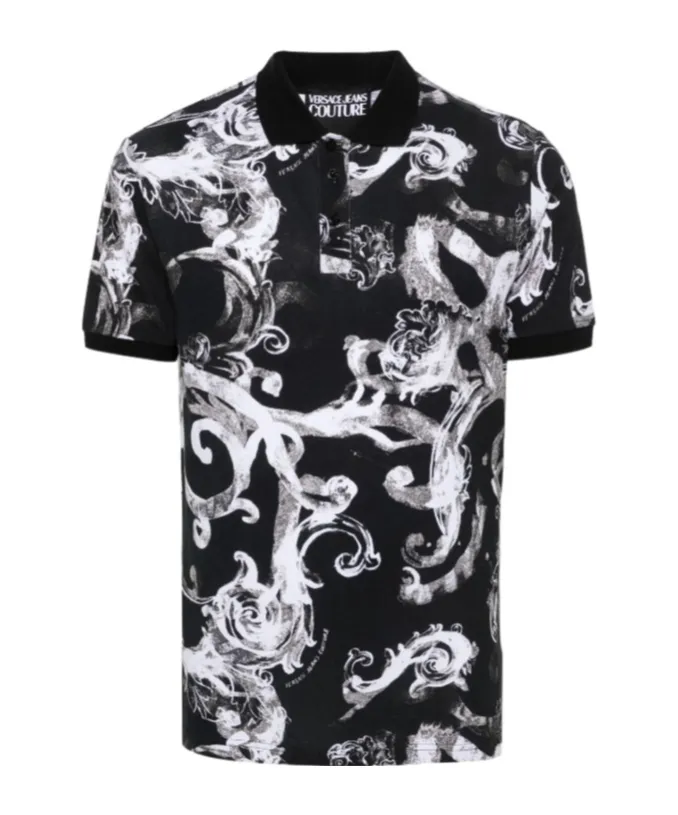 Versace Jeans Couture Watercolour Couture Short-Sleeved Polo Shirt