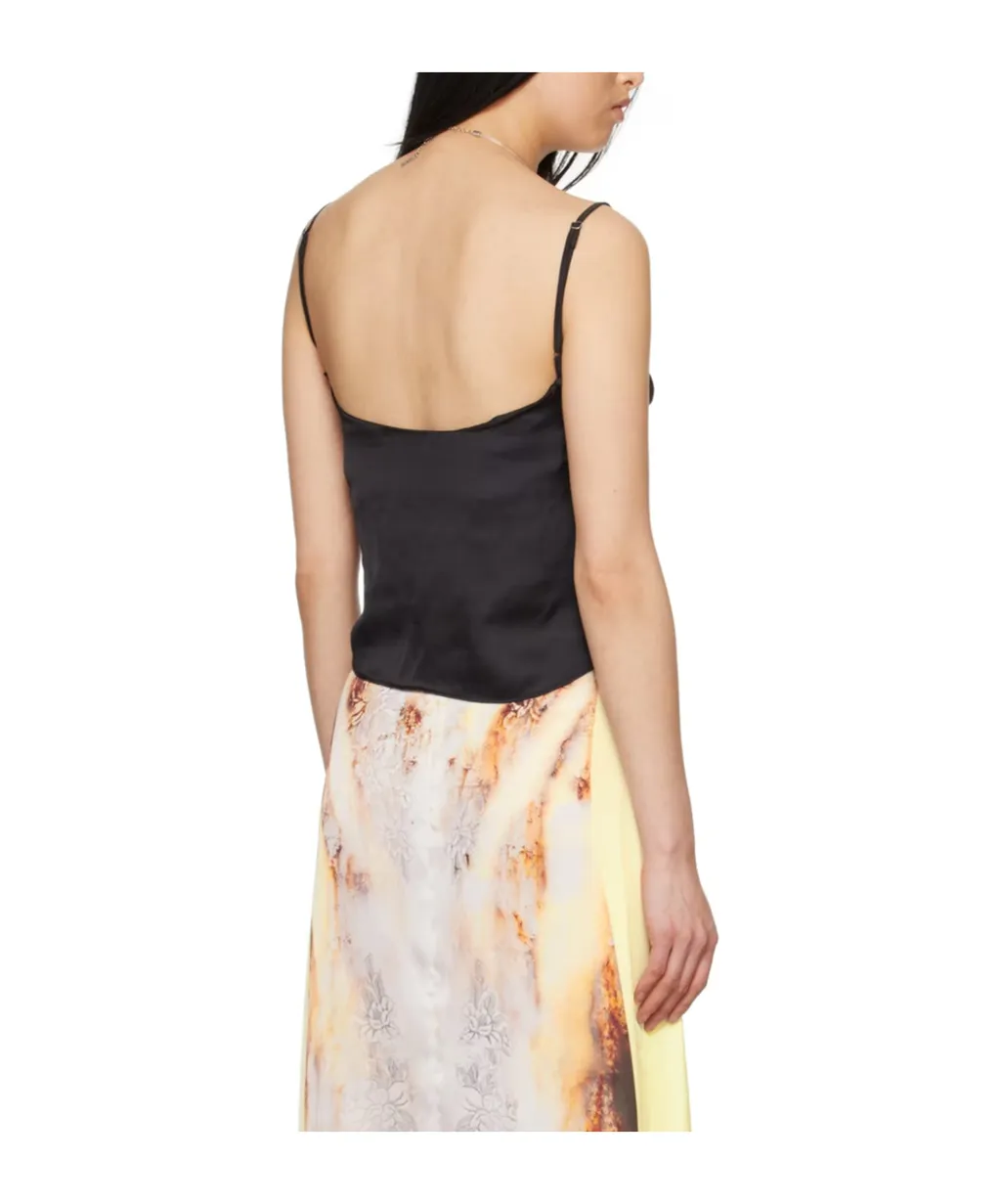 Sheer-Lace Draped Top