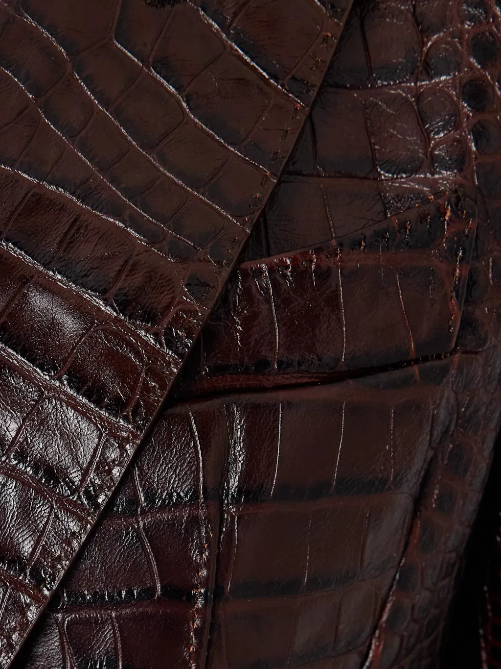 Snakeskin-Effect Leather Blazer