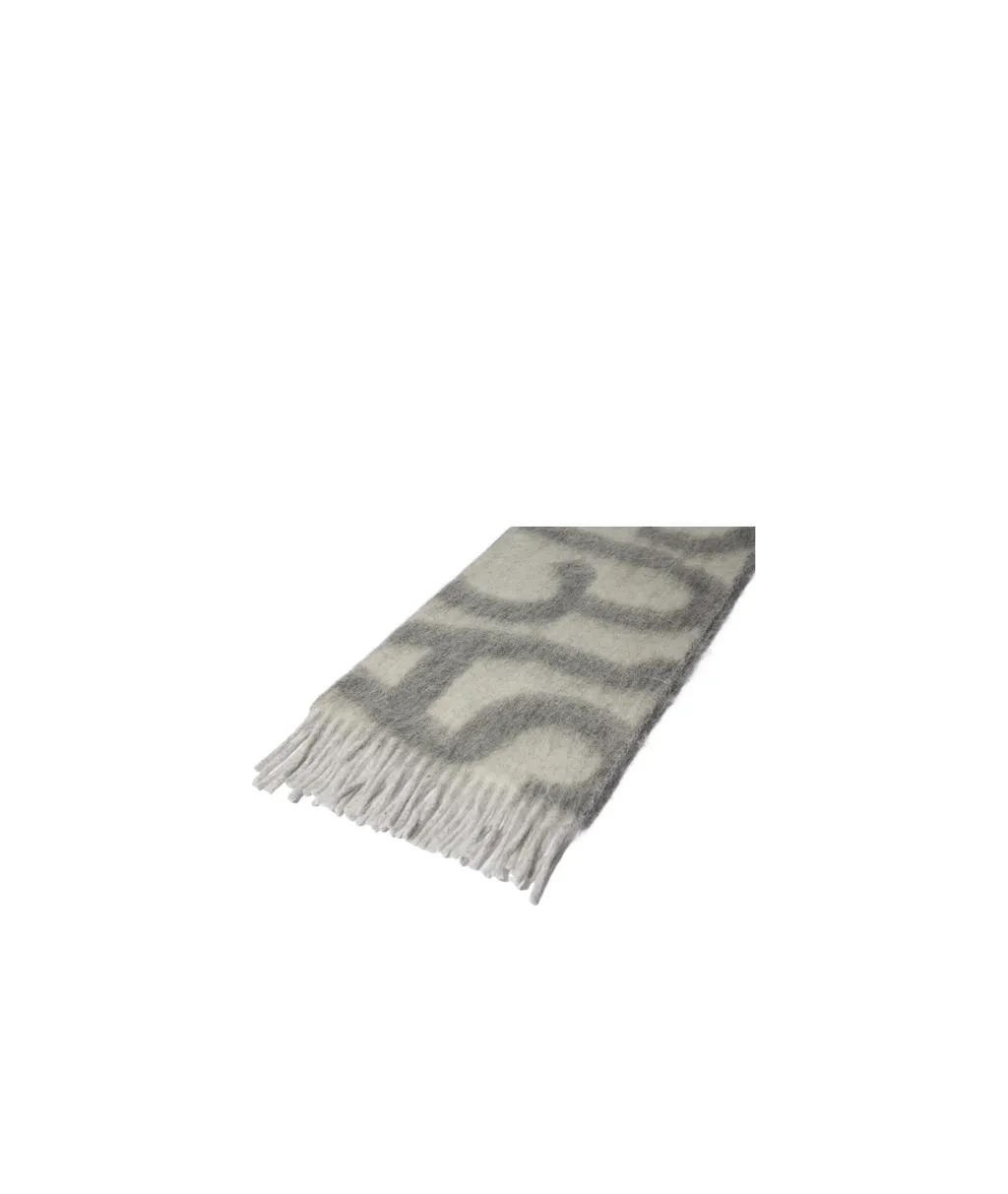 Acne Studios Logo Intarsia Fringed Scarf