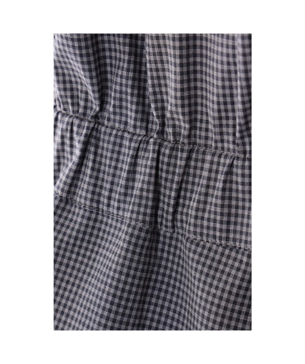 Gingham-Check Elasticated-Waist Blazer