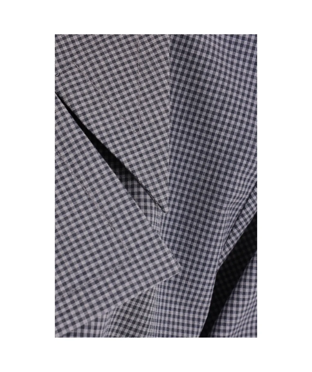 Gingham-Check Elasticated-Waist Blazer