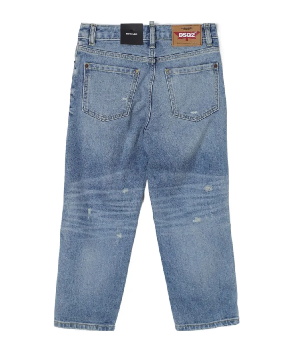 Dsquared2 Kids Logo Patch Distressed Jeans