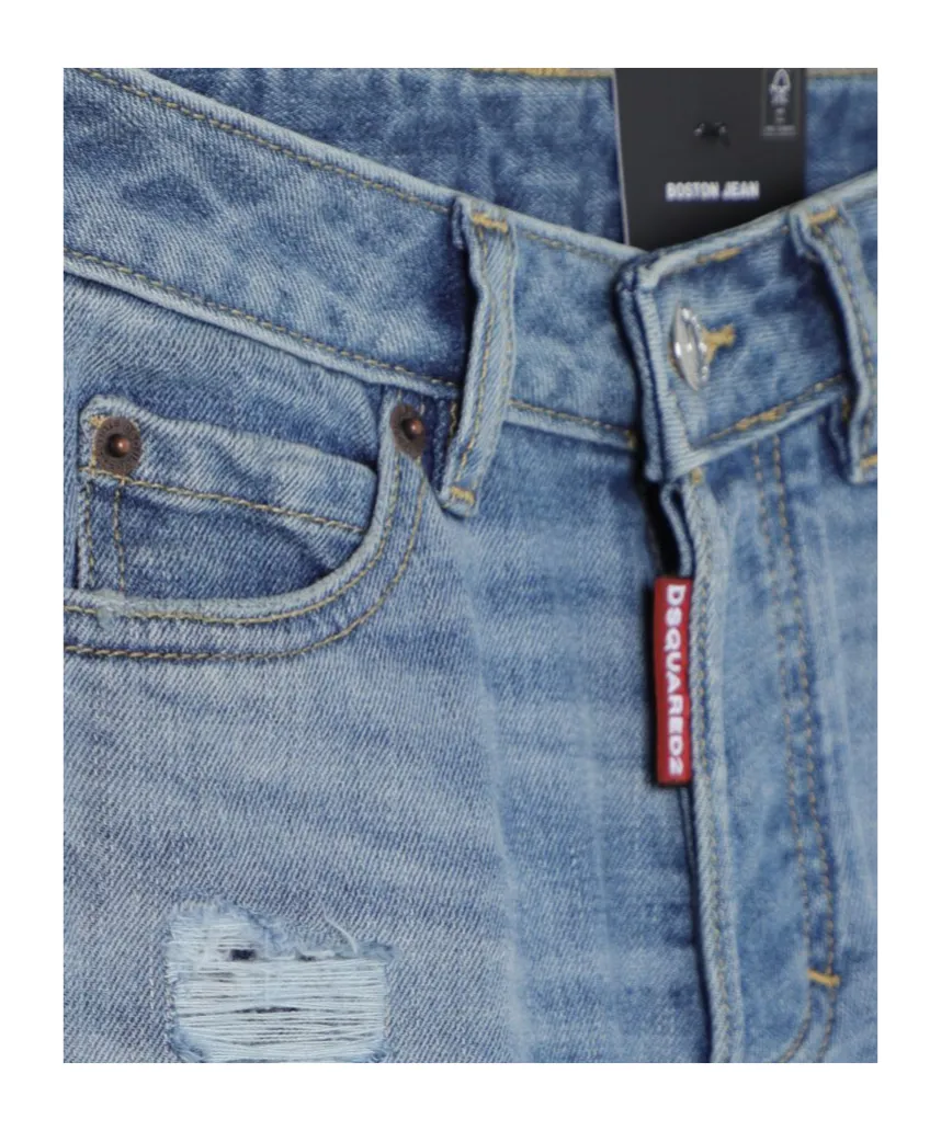 Dsquared2 Kids Logo Patch Distressed Jeans