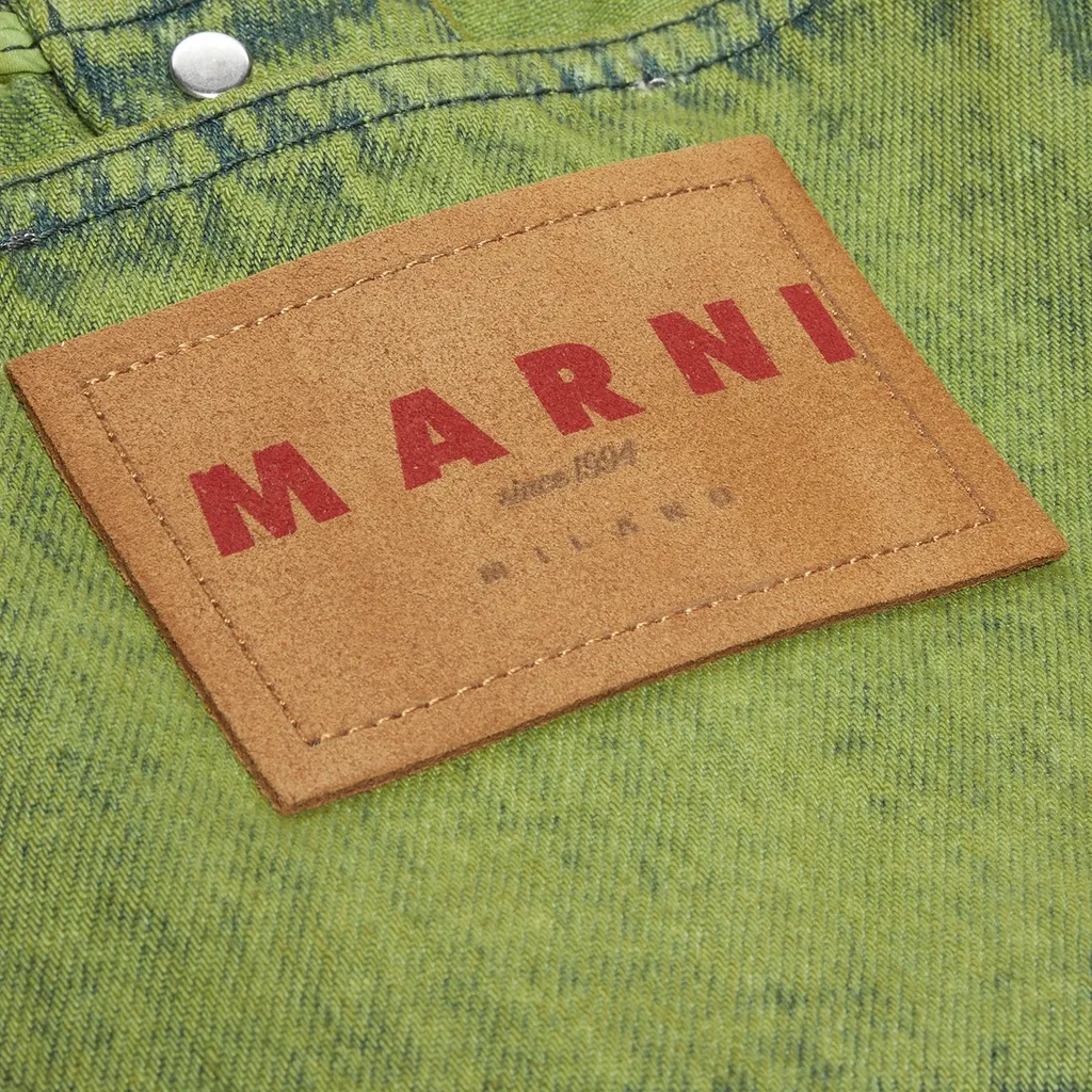 Marni Logo Patch Denim Crop Top