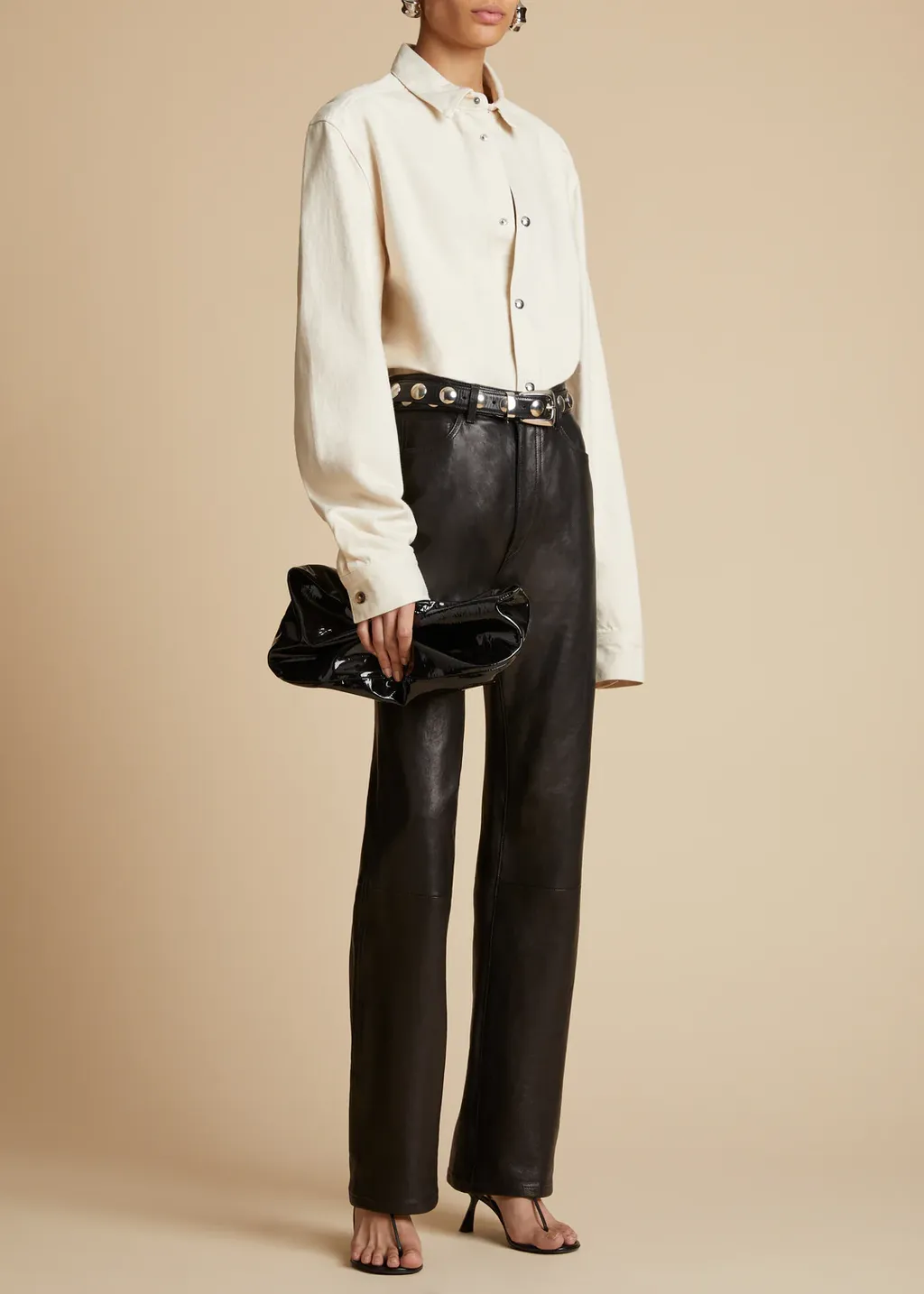Khaite Stud-Detailed Buckled Belt