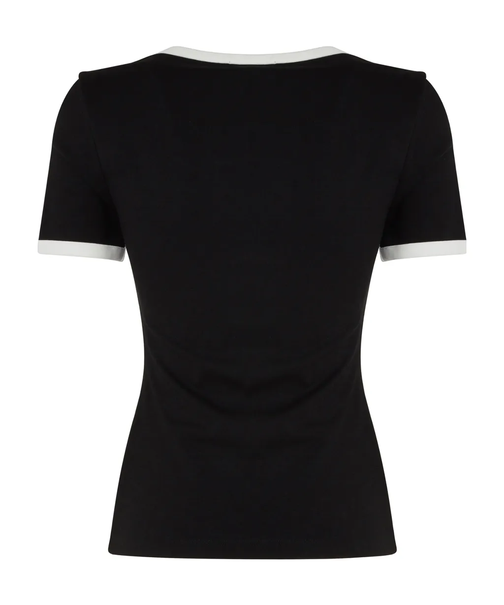 Balmain Boat-Neck Short-Sleeved Top