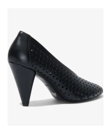 85Mm Perforated Leather Pumps