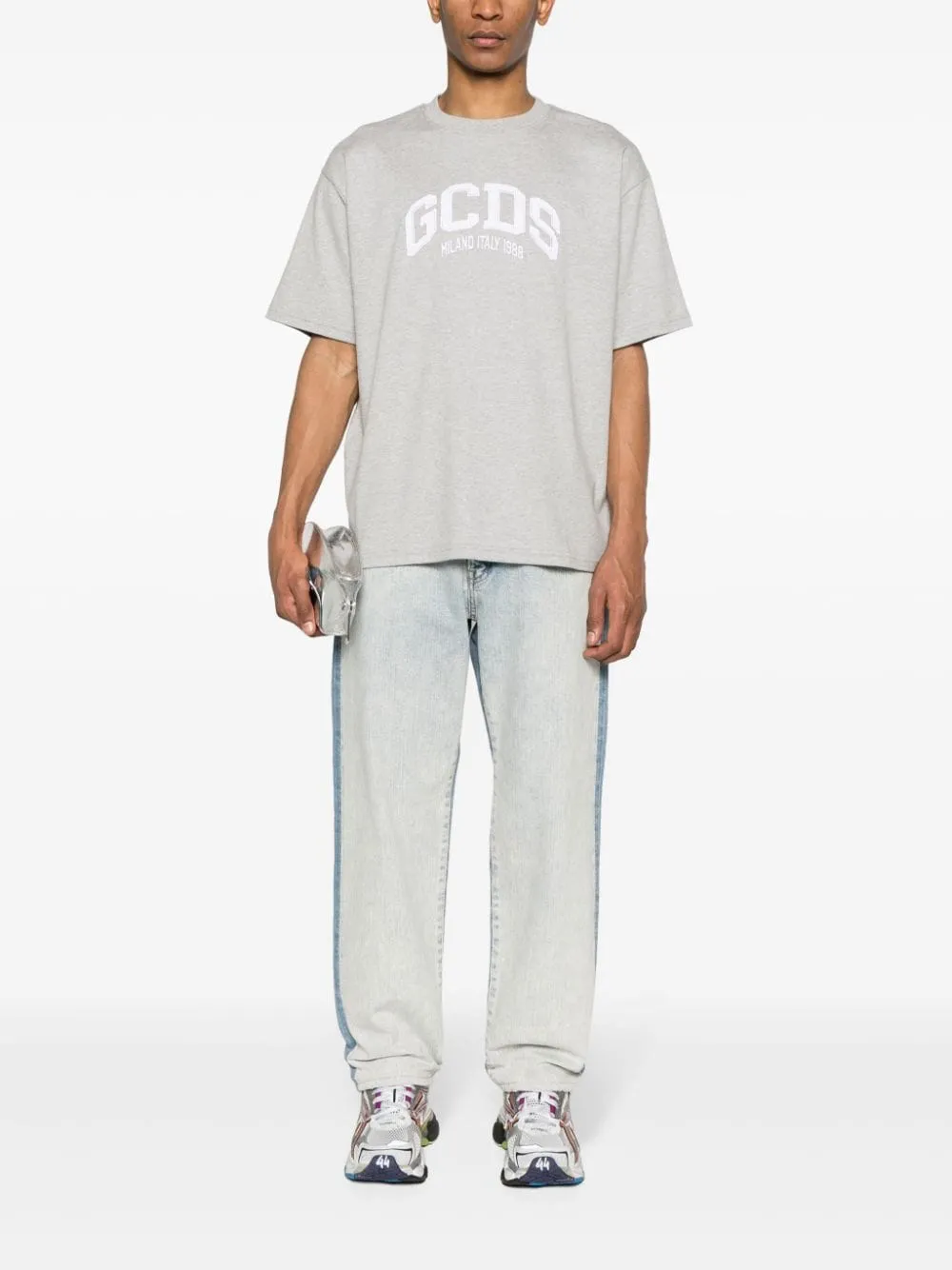 Gcds Logo Embroidered Crewneck T-Shirt