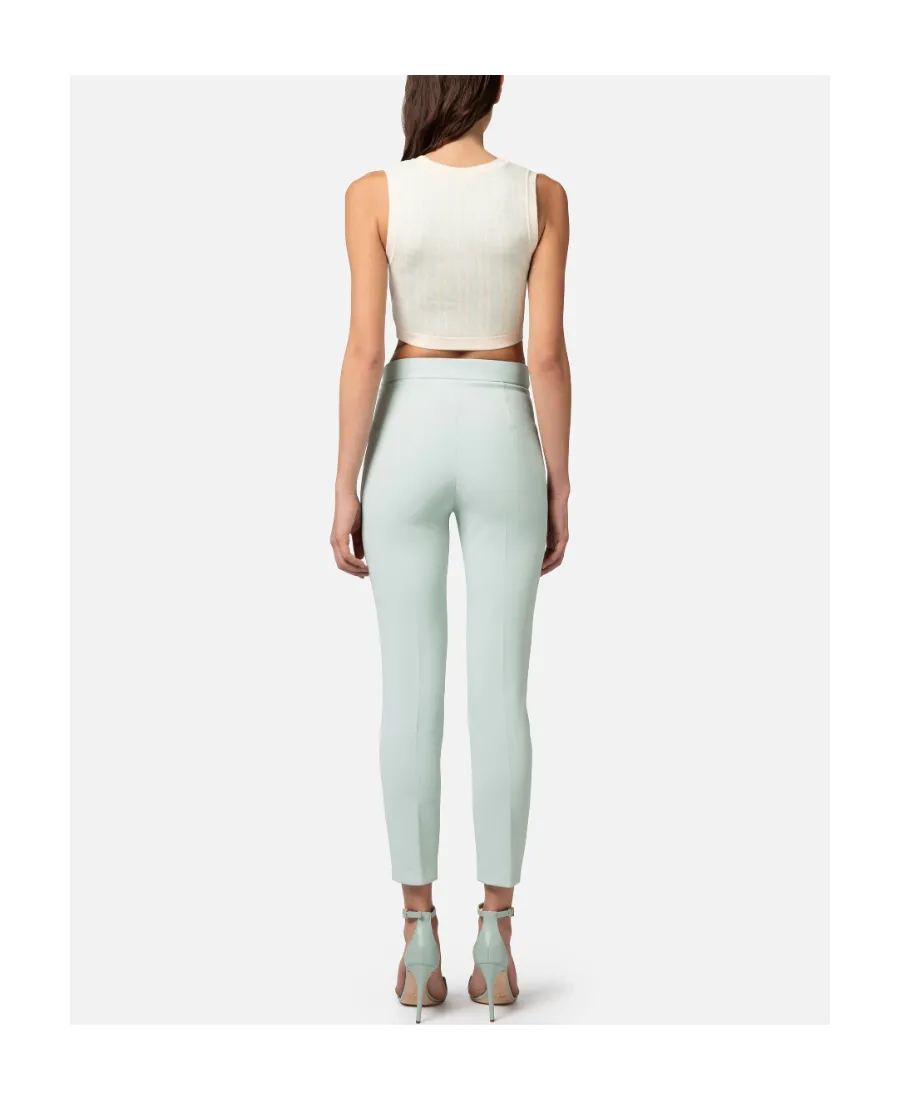 Elisabetta Franchi Logo-Plaque Straigh-Leg Trousers