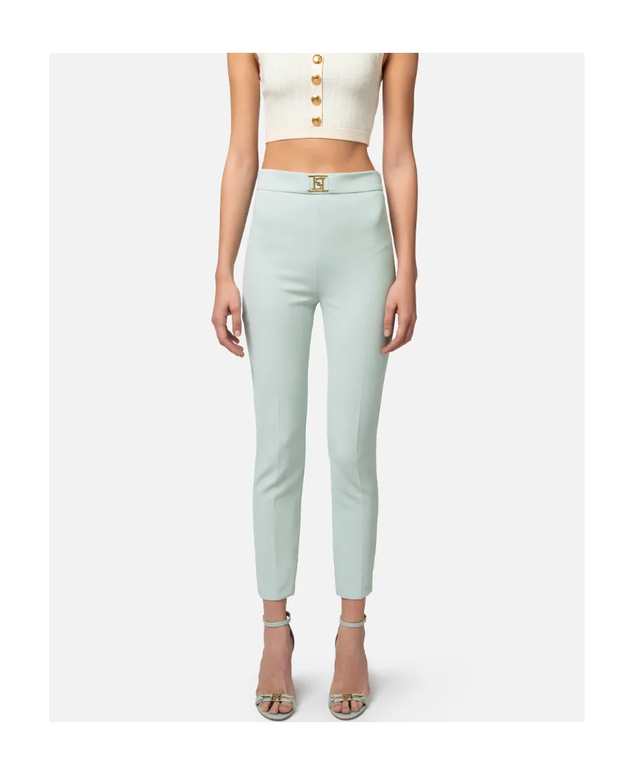 Elisabetta Franchi Logo-Plaque Straigh-Leg Trousers