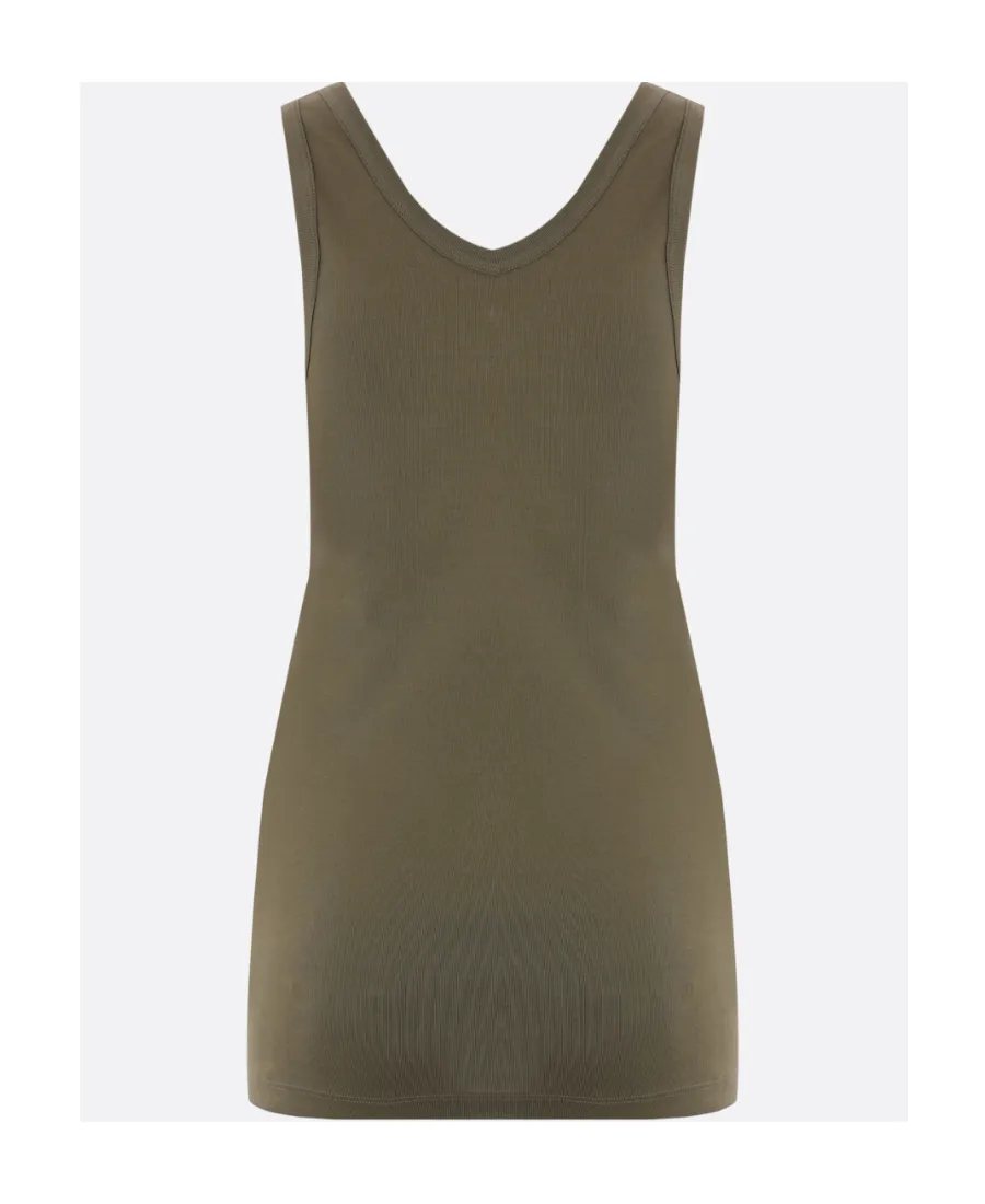 Triangle-Logo Ribbed Tank Top