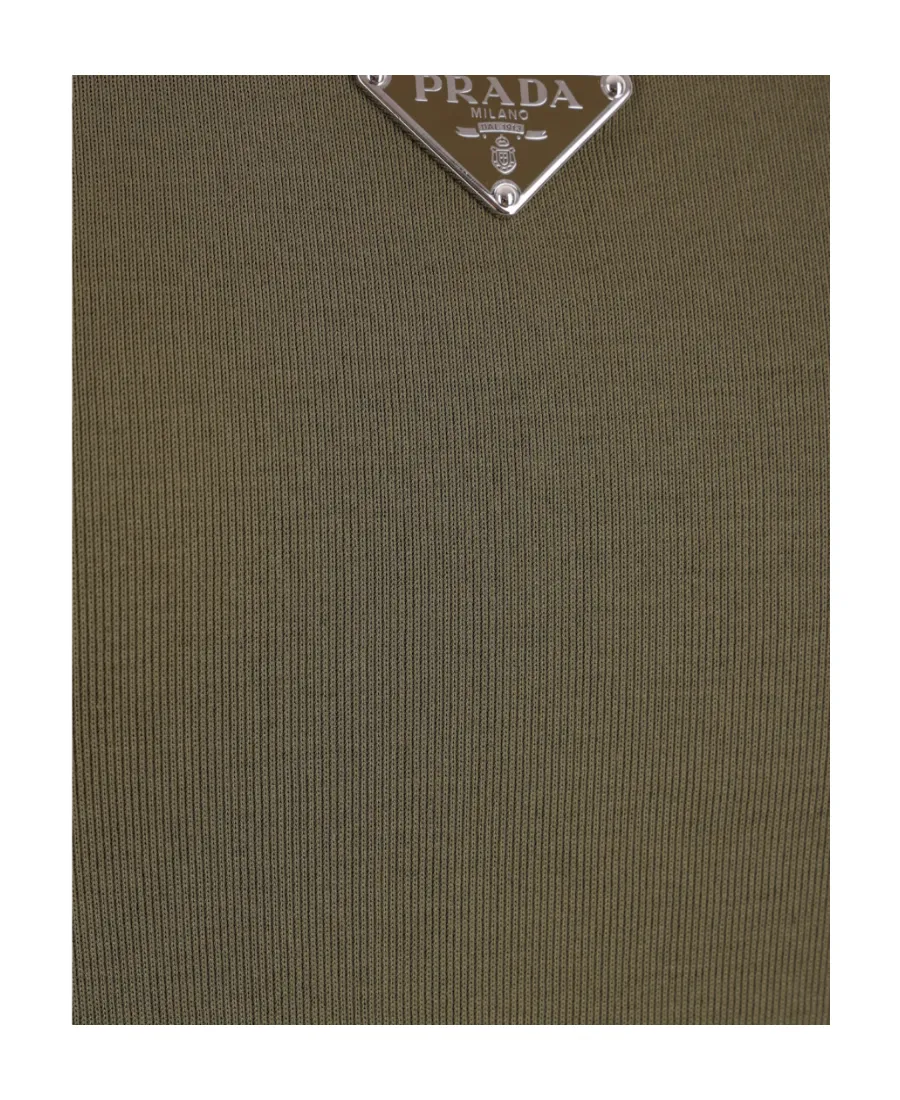 Triangle-Logo Ribbed Tank Top