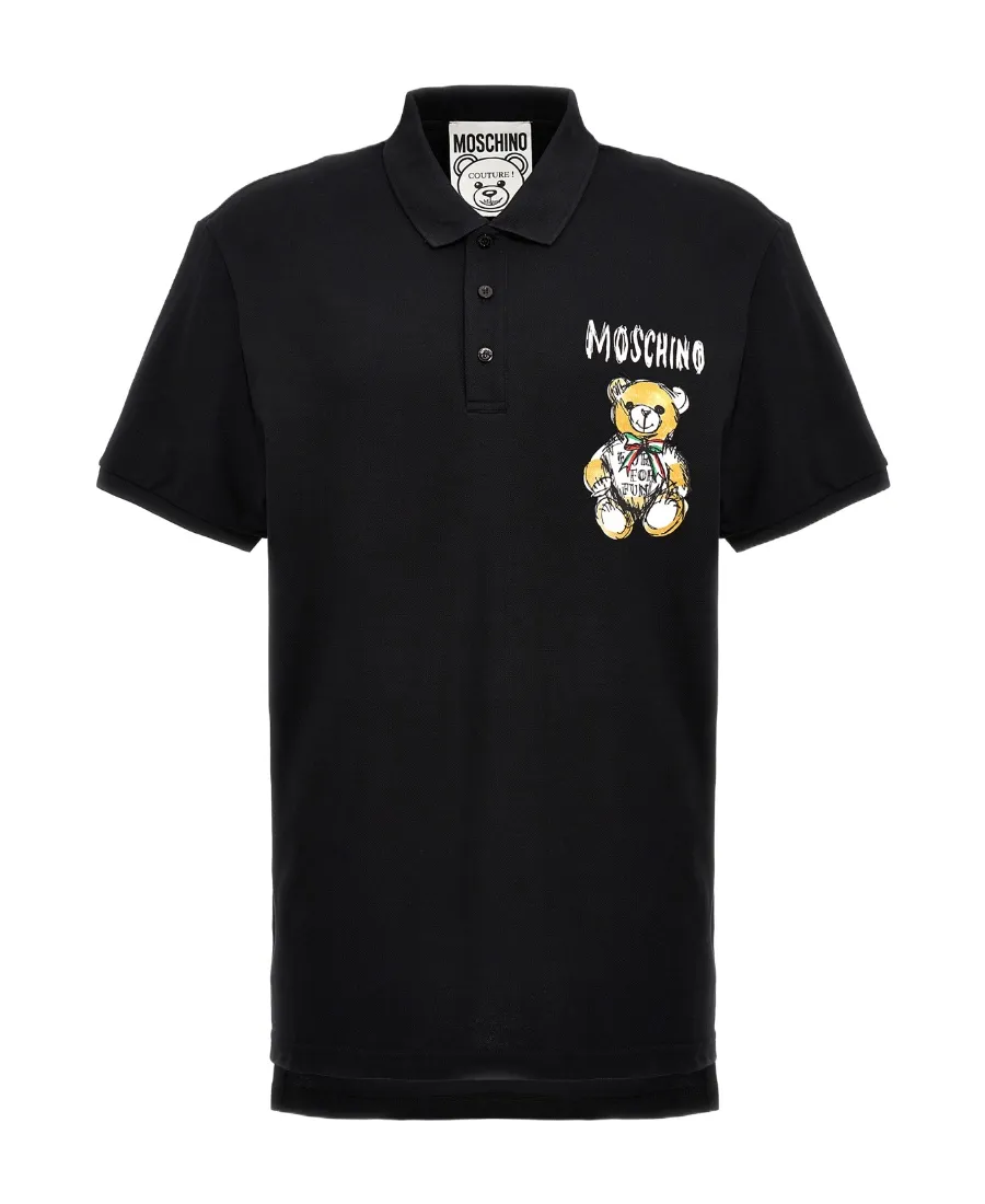 Moschino Teddy Bear-Motif Short Sleeved Polo Shirt
