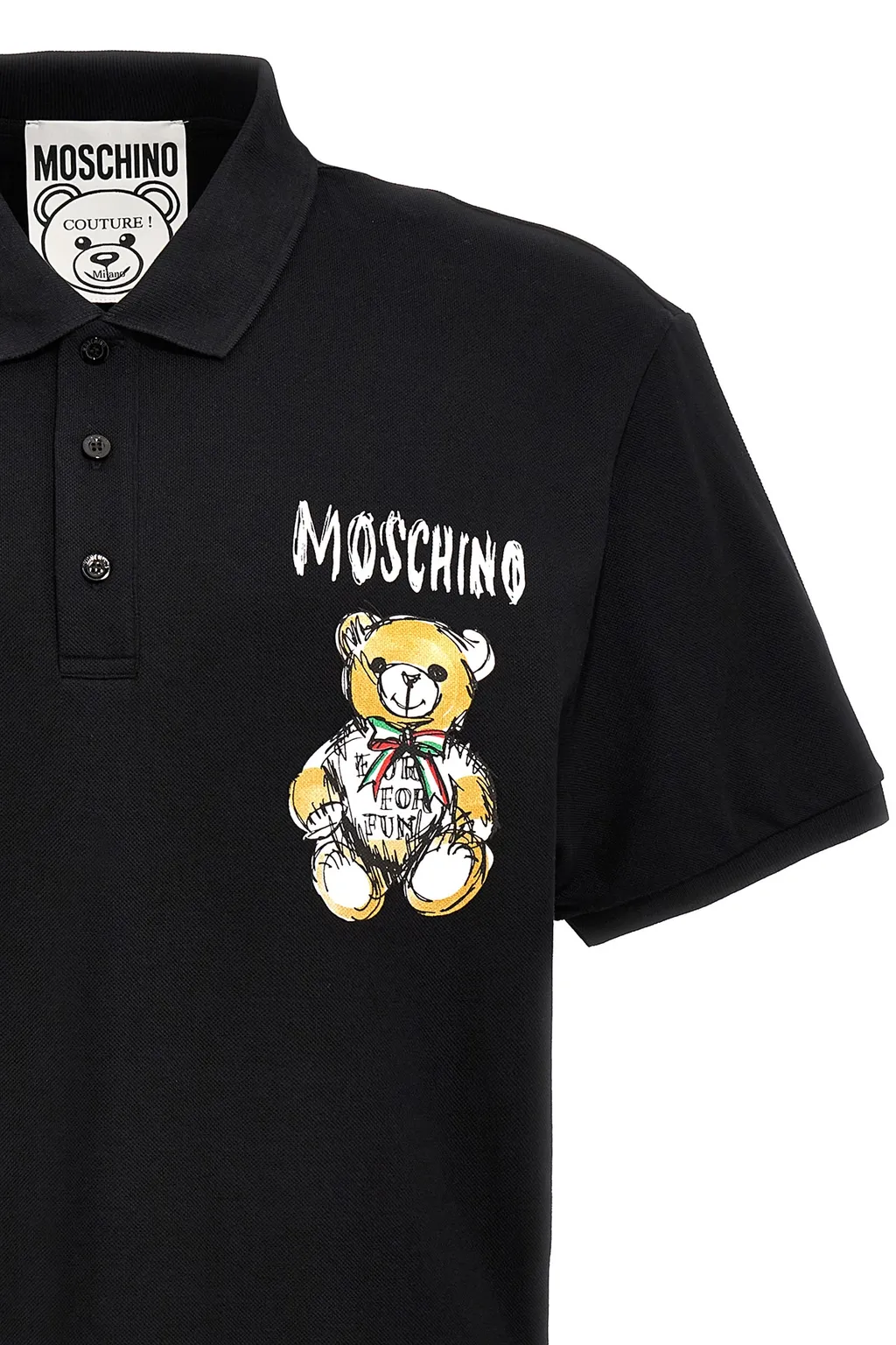 Moschino Teddy Bear-Motif Short Sleeved Polo Shirt