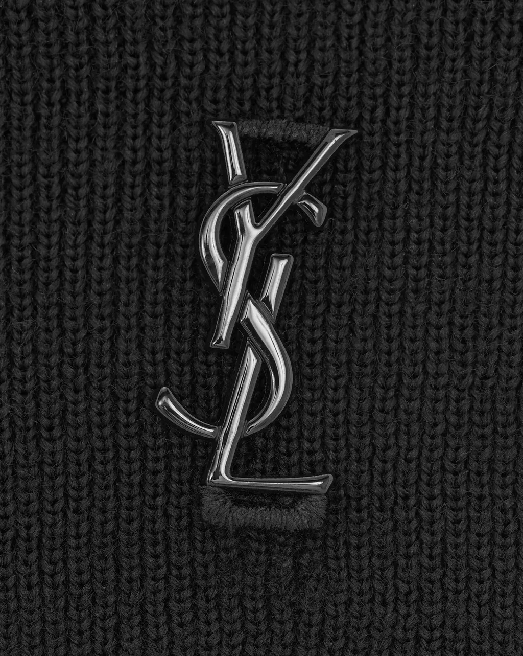 Saint Laurent Le Cassandre Logo Plaque Knitted Vest