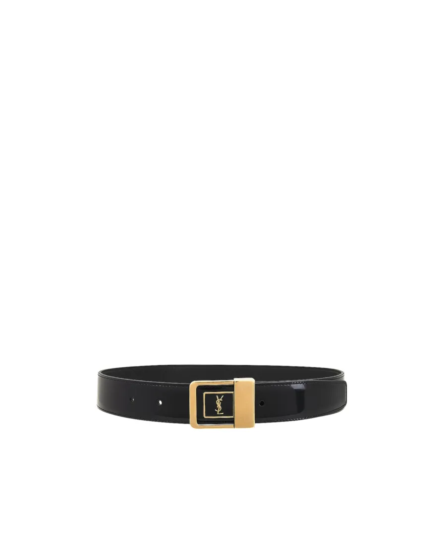 Saint Laurent La 66 Logo Plaque Belt