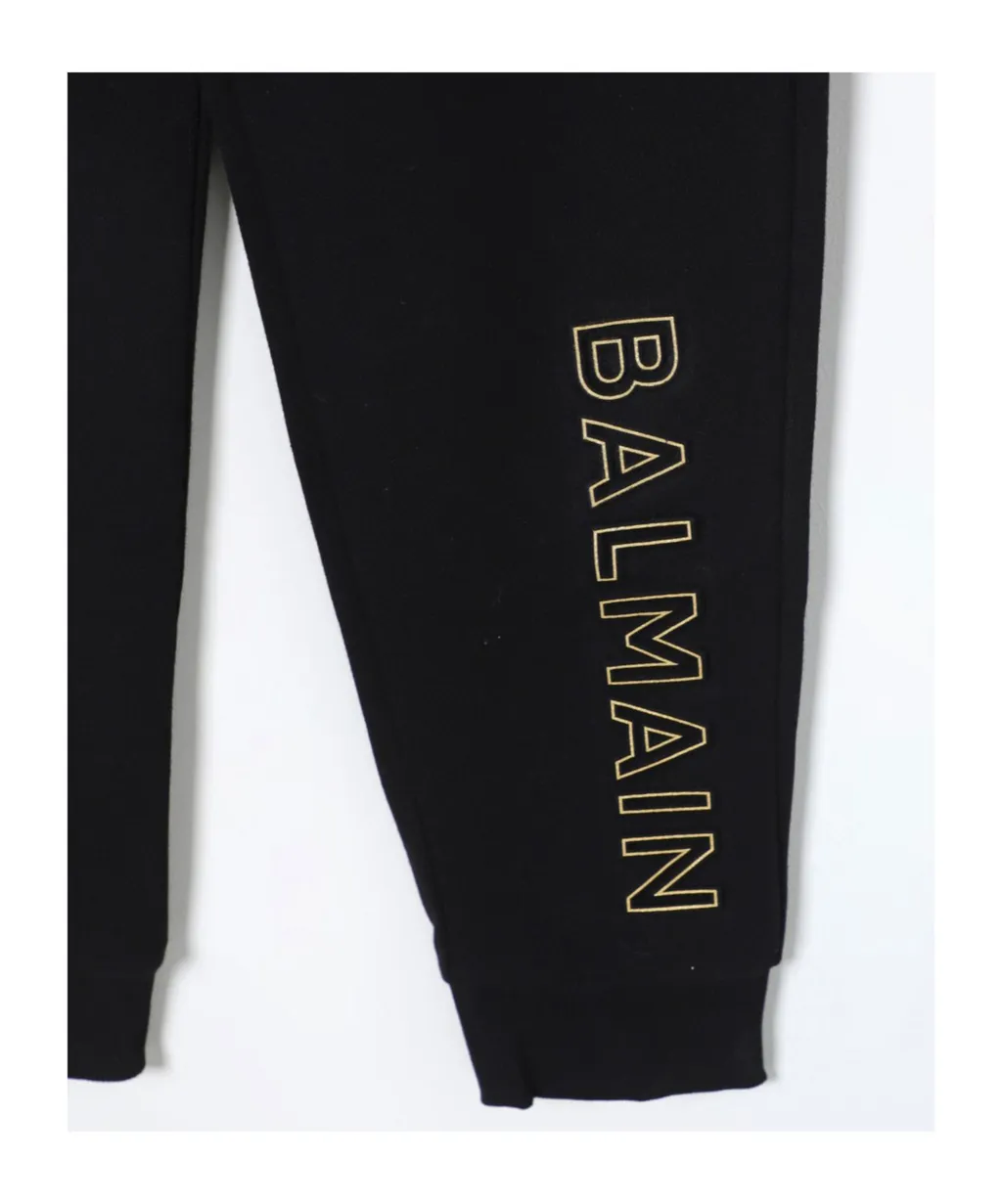 Balmain Kids Logo Embroidered Tapered Leg Track Pants