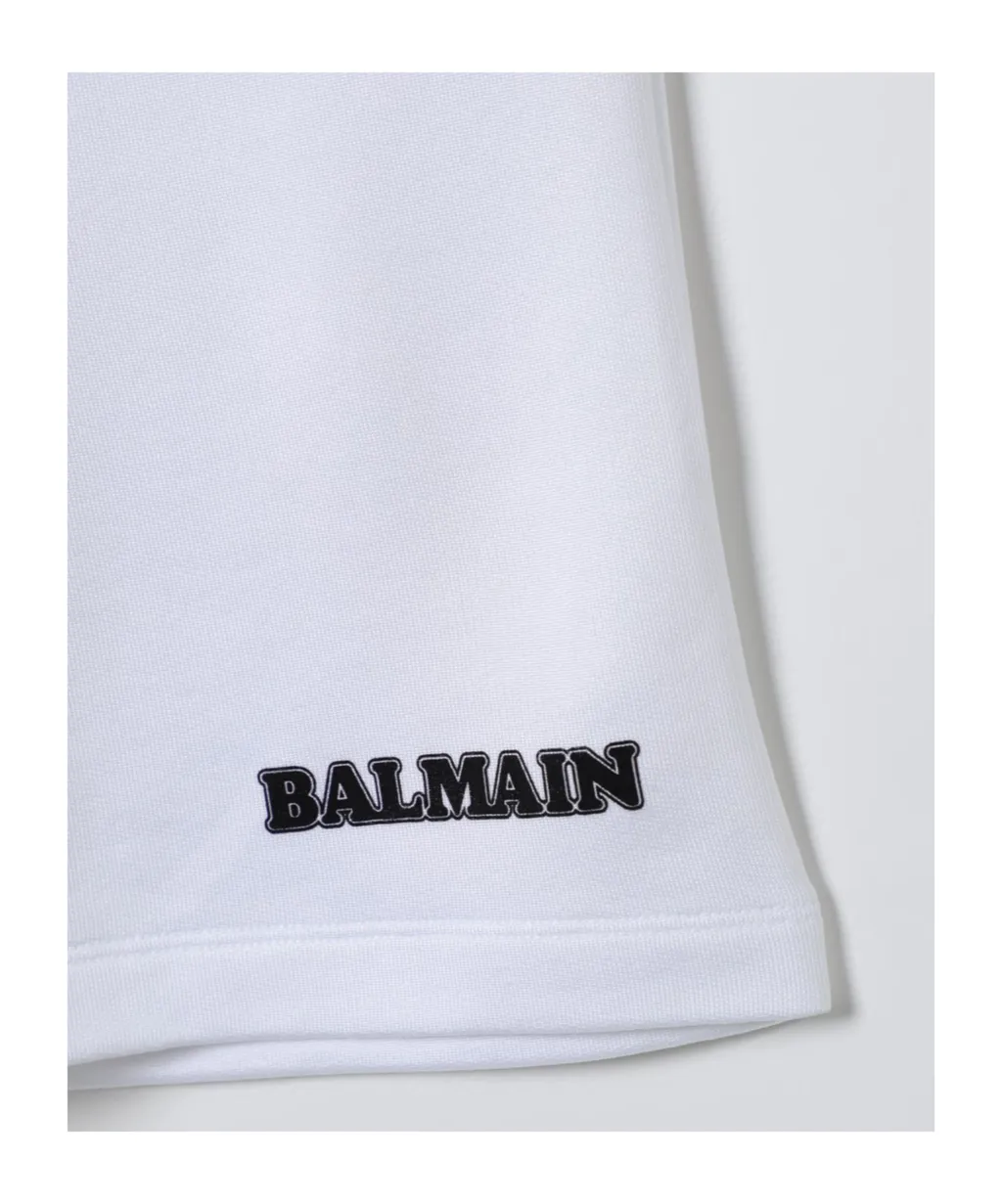Balmain Kids Logo Printed Bermuda Shorts