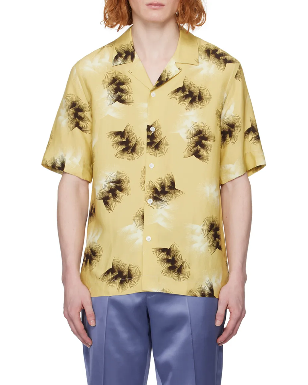 Abstract-Print Camp-Collar Shirt