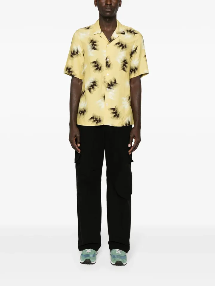 Abstract-Print Camp-Collar Shirt