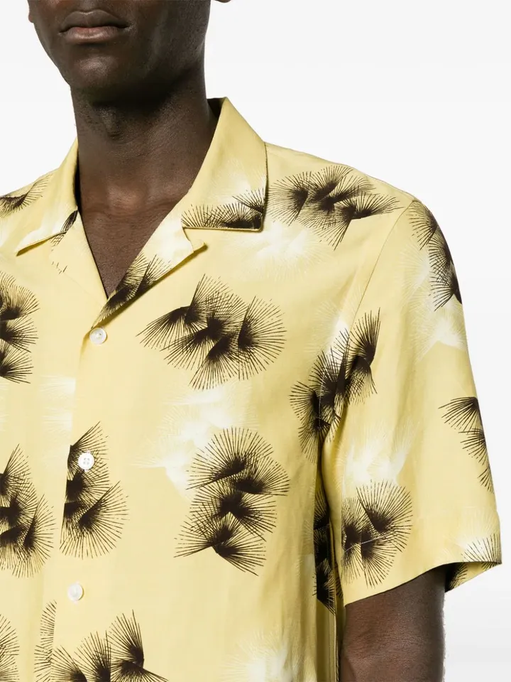 Abstract-Print Camp-Collar Shirt