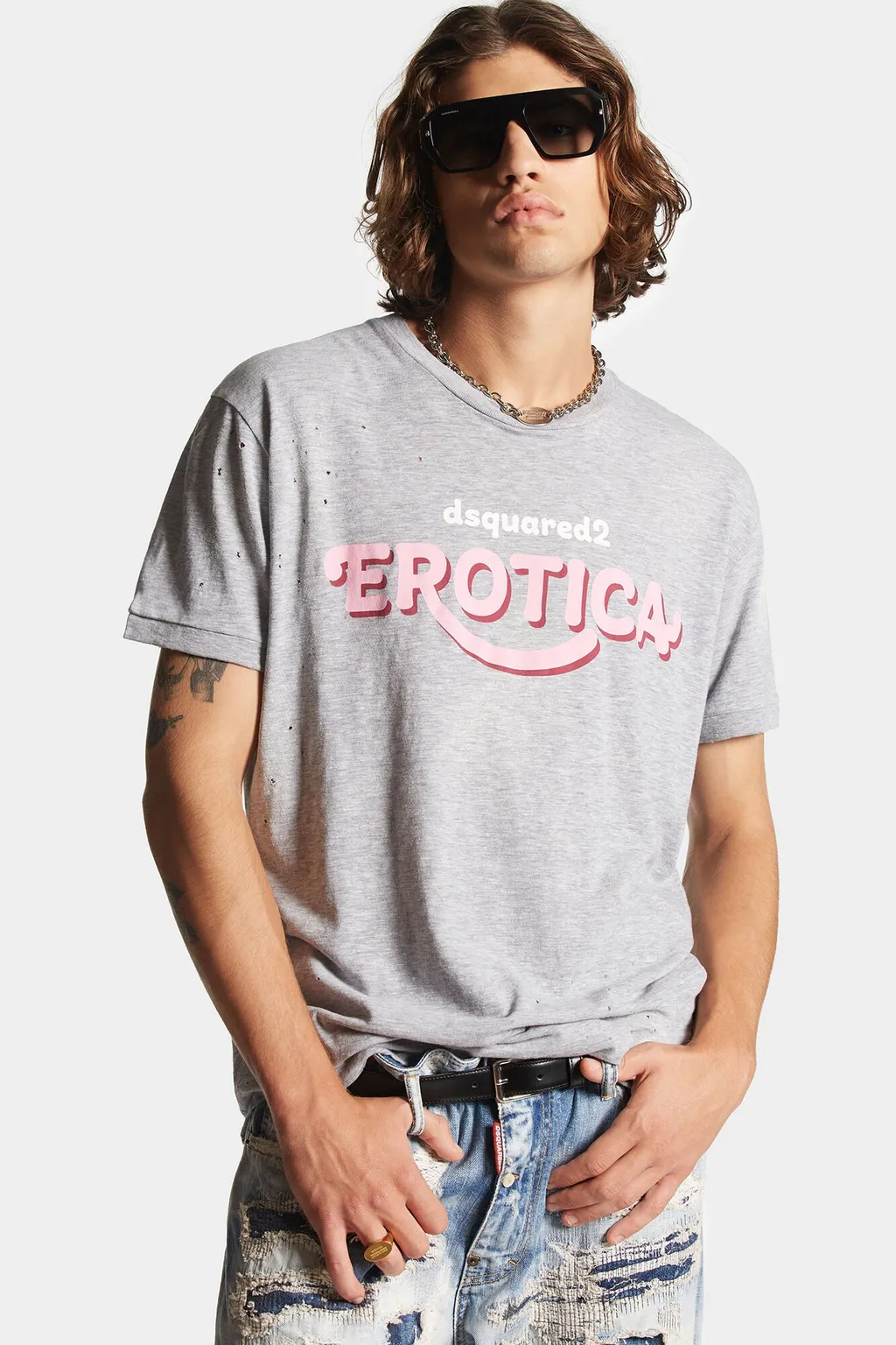 Dsquared2 Distressed Muscle Fit T-Shirt