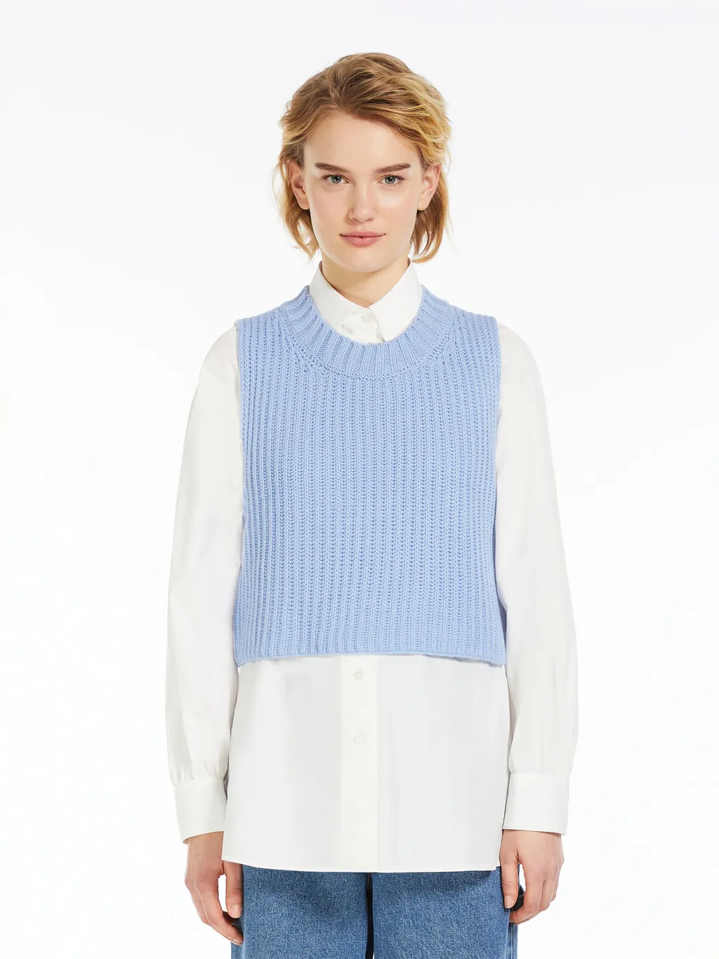 Rib Knitted Wool Sweater