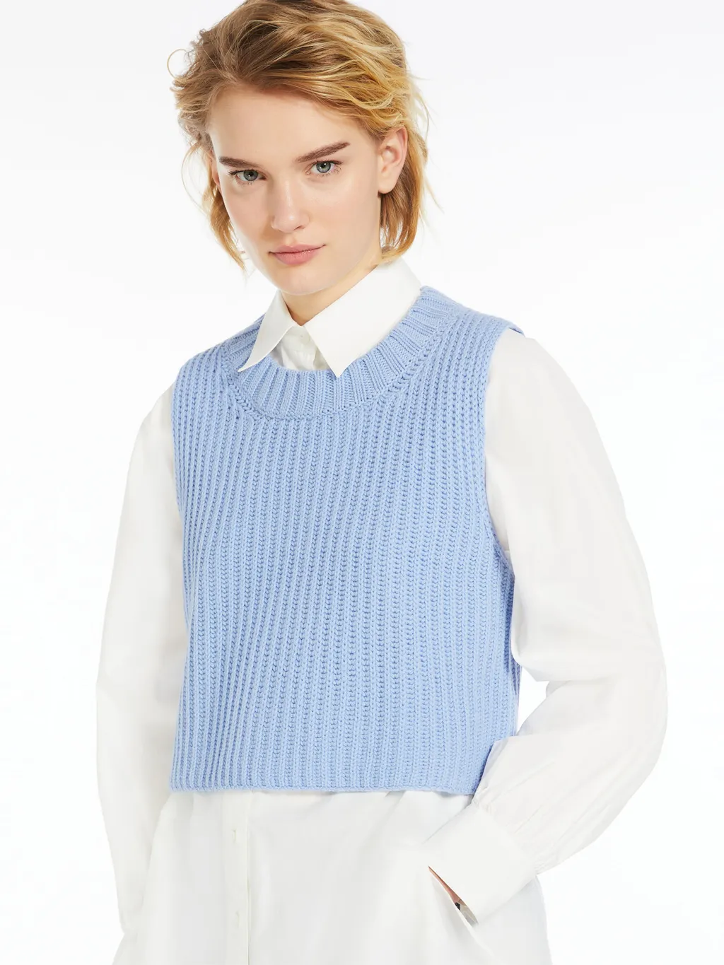 Rib Knitted Wool Sweater