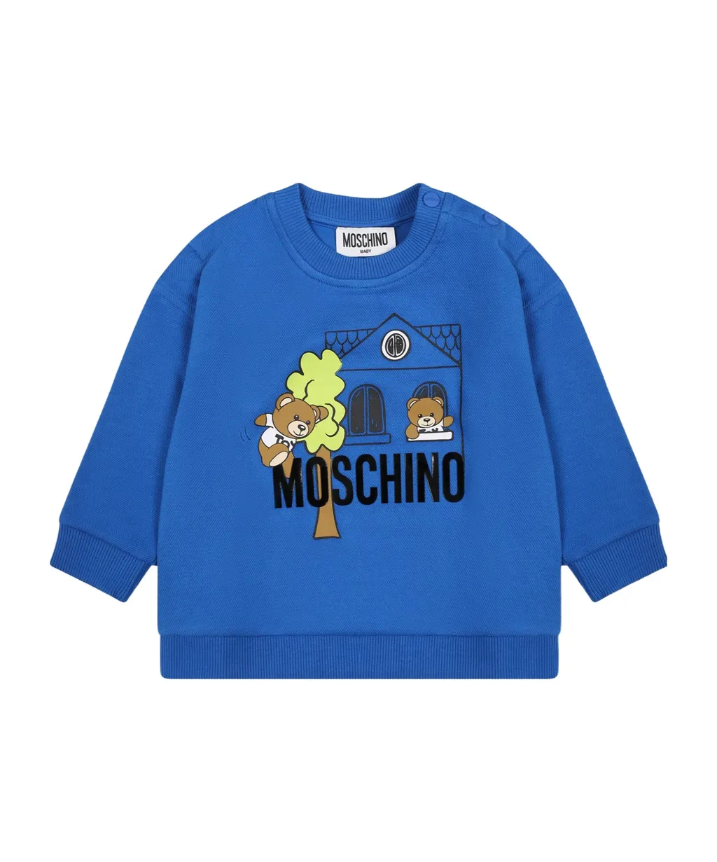 Moschino Kids Teddy Bear Logo Printed Crewneck Sweatshirt
