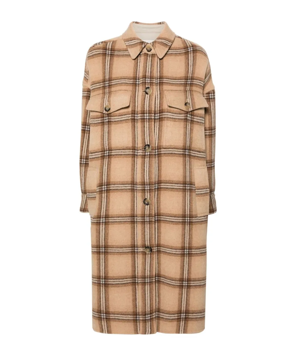 Fontizia Check-Pattern Midi Coat