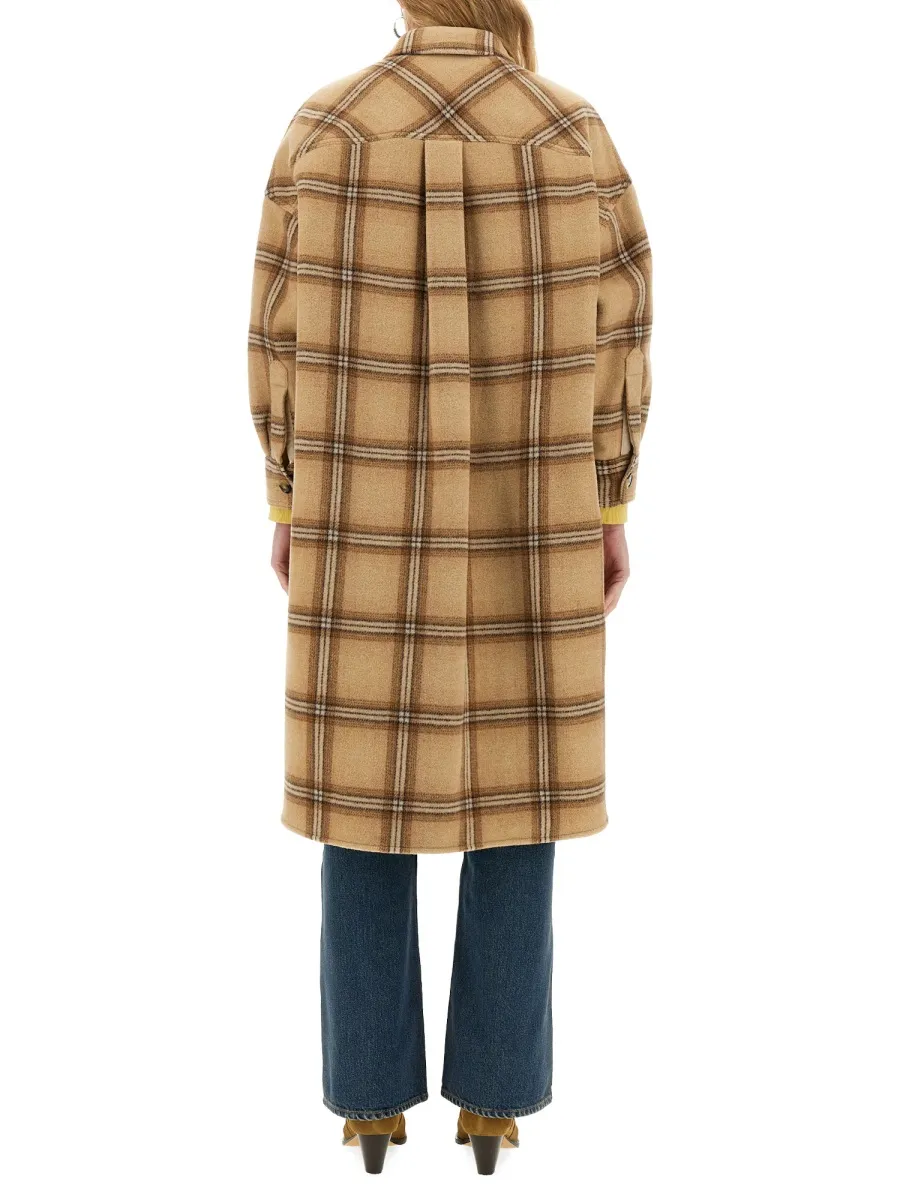 Fontizia Check-Pattern Midi Coat