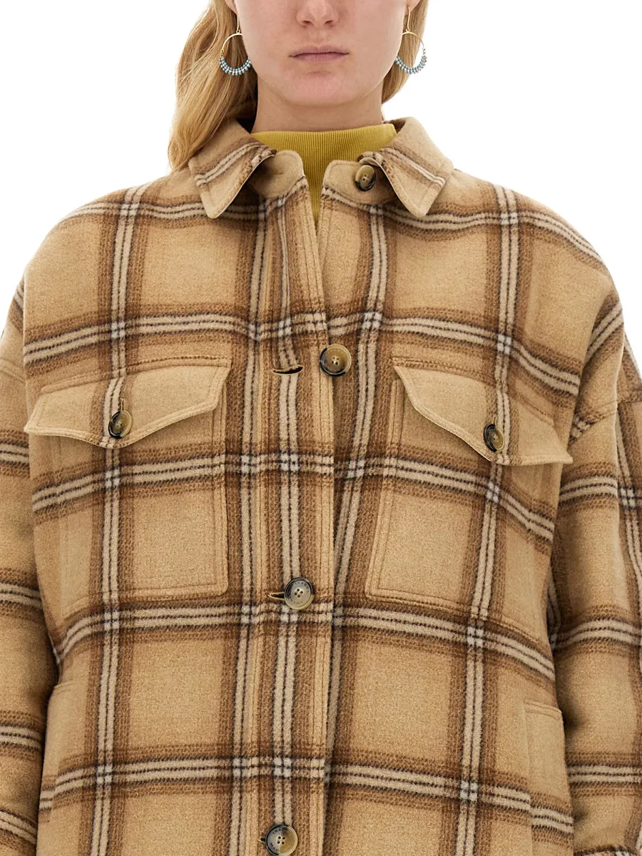 Fontizia Check-Pattern Midi Coat