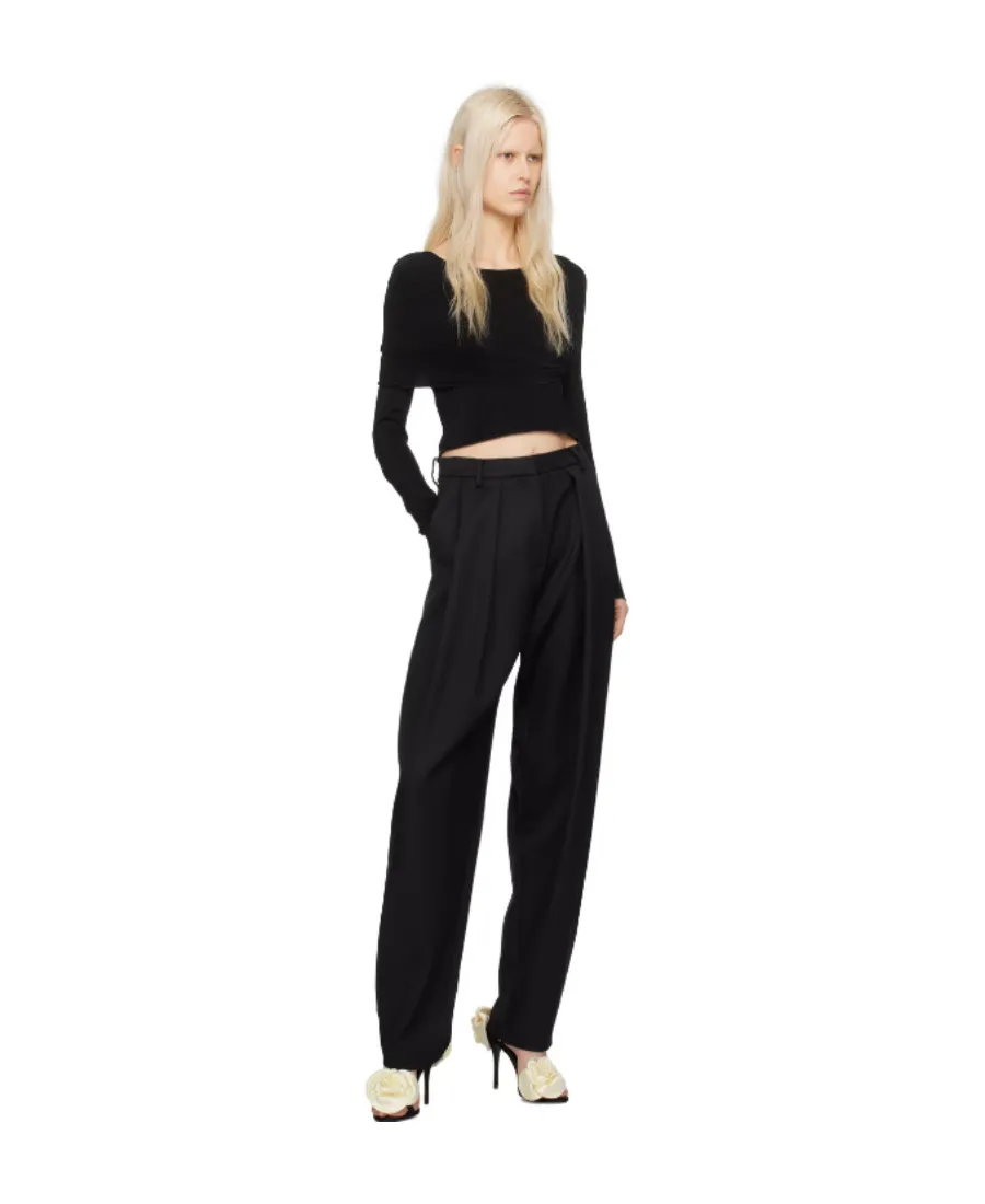 Wool Pleated Casual Trousers