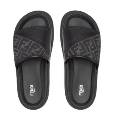 Fendi Diagonal Ff Jacquard Slides