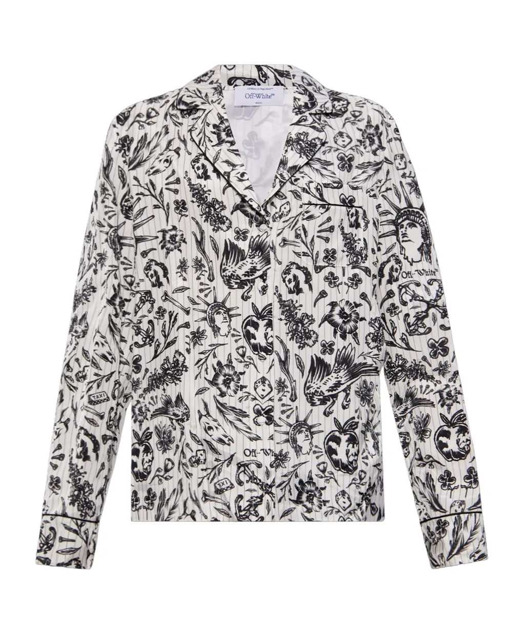 Off-White All-Over Motif Striped Shirt